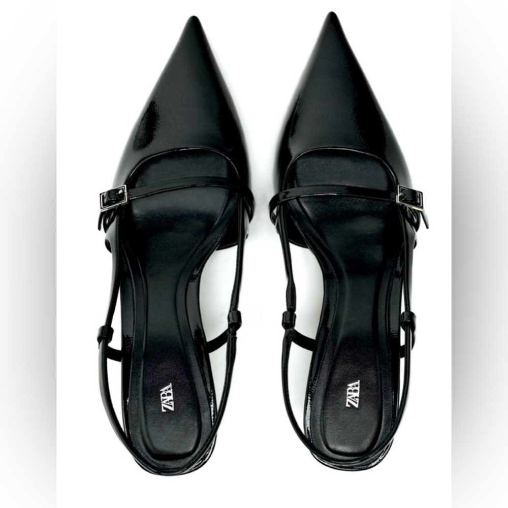 Zara Buckle Strap Slingback Shoe size 37